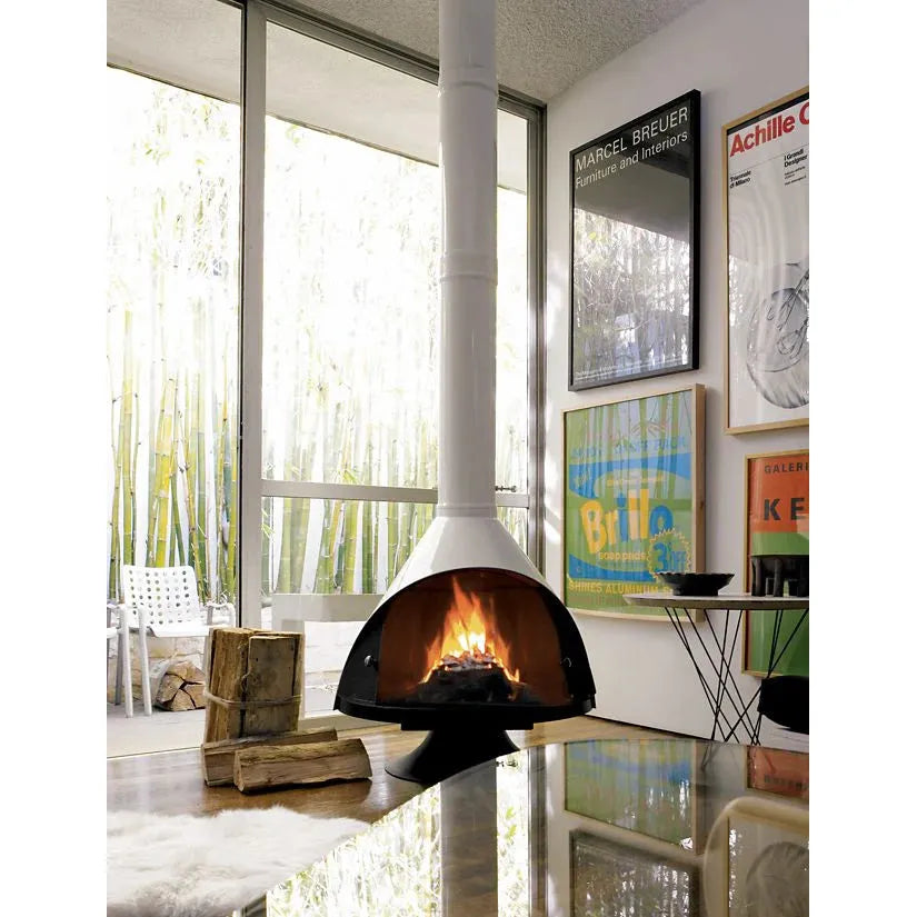 Malm 34" Zircon Freestanding Wood Burning Fireplace