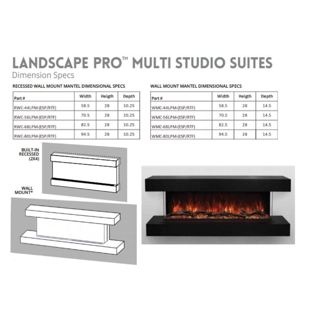 Modern Flames Wall Mount Landscape Pro Multi Studio Suites (Cabinet Only)